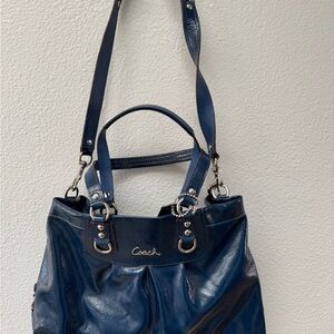 Coach Dark Blue Leather Shoulder Bag